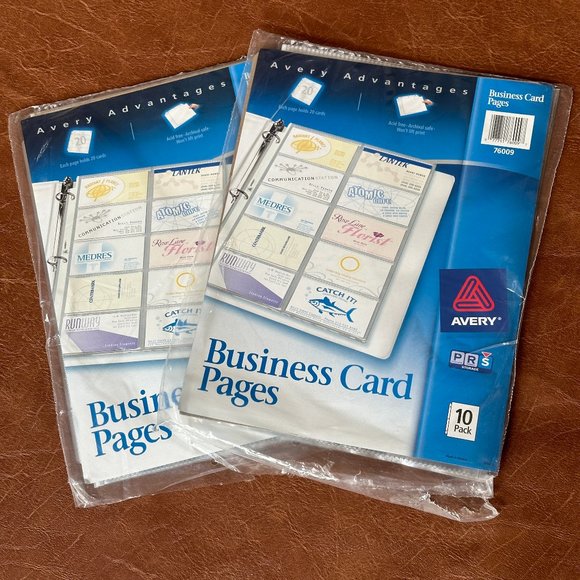 Avery 76009 Business Card Pages Set of 2 -10 packs - Picture 1 of 8